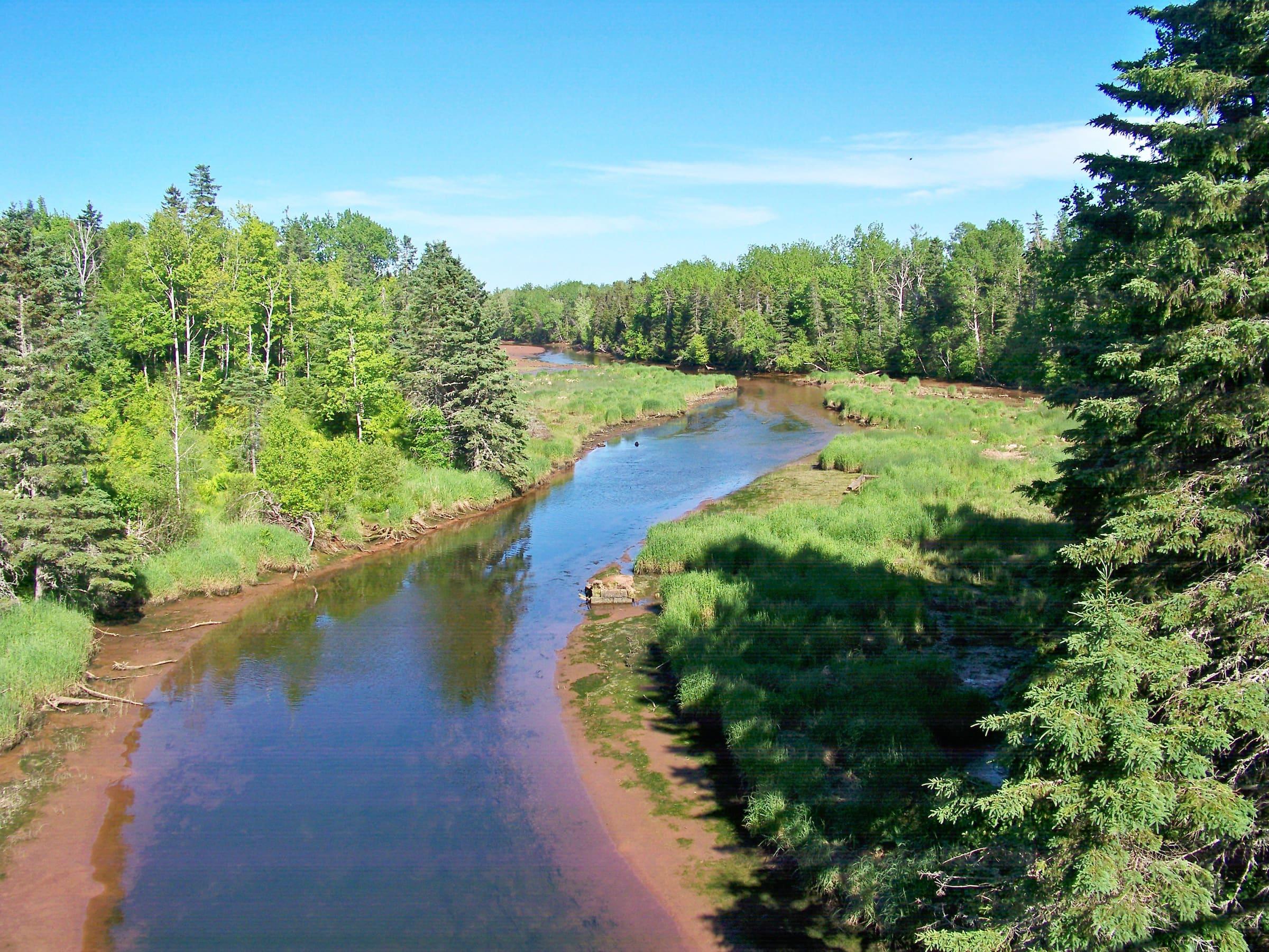 The Brudenell River on a calm day, the water the nearby golf courses are named for